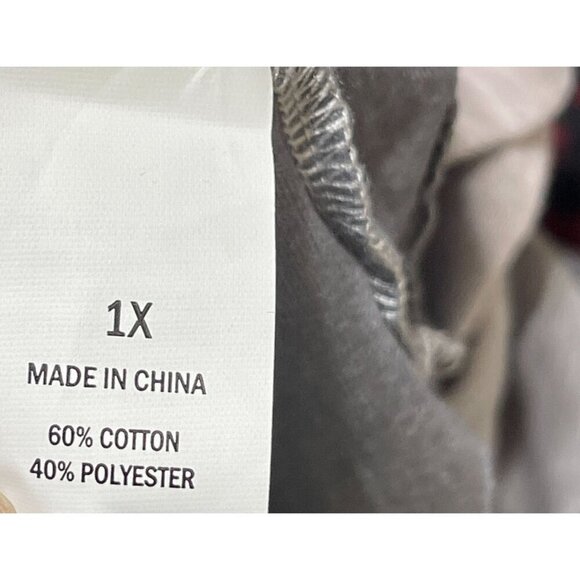 New Falls Creek Ruffle Hem Top Scoop Neck Ombre Grey Size 1X Cotton Blend - Picture 6 of 7